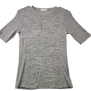 Rag & Bone Jean The Knit Racer Tee Gray Short Sleeve Top Small